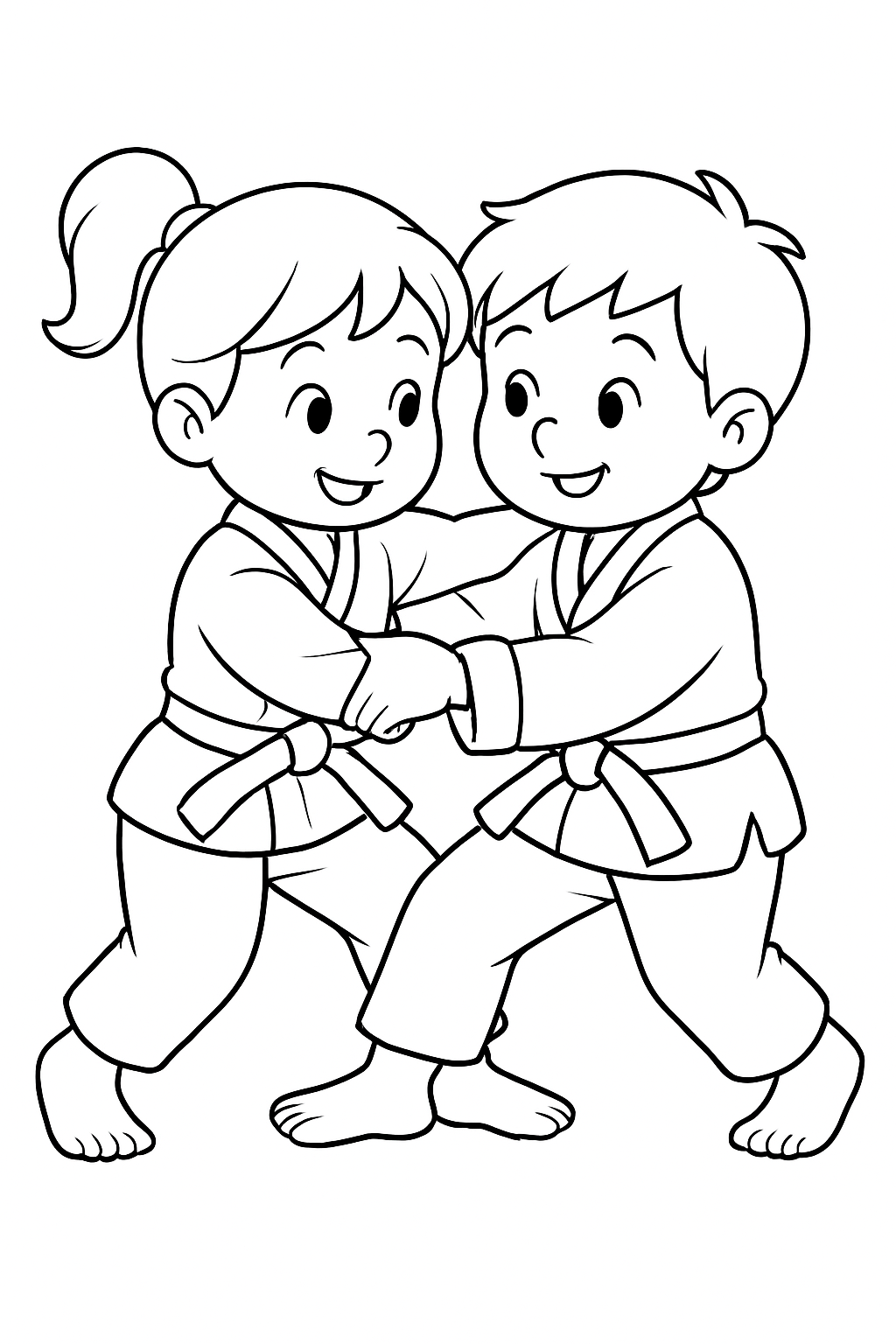 Judoca lutando para colorir