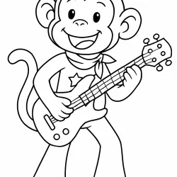 Macaco para imprimir e colorir
