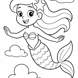 Sereia para imprimir e colorir