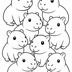 Capivara para imprimir e colorir