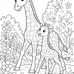 Girafas para imprimir e colorir