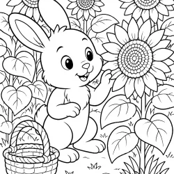 Girassol para imprimir e colorir
