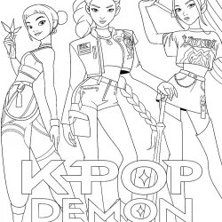Guerreiras do K-Pop para imprimir e colorir