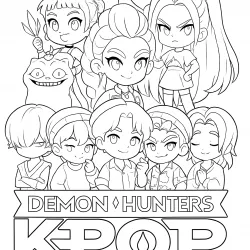 Guerreiras do K-Pop para imprimir e colorir