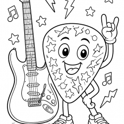 Guitarra para imprimir e colorir