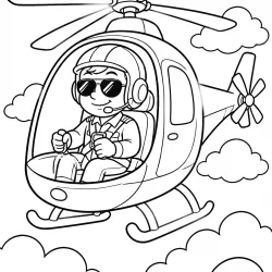 Helicópteros para imprimir e colorir