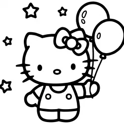 Hello Kitty para imprimir e colorir