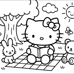 Hello Kitty para imprimir e colorir
