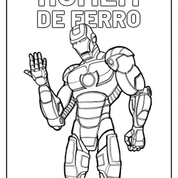 Homem de Ferro para imprimir e colorir