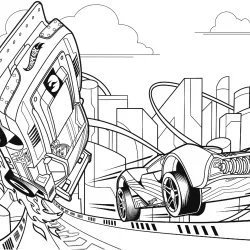 Hot Wheels para imprimir e colorir