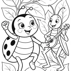 Joaninha para imprimir e colorir