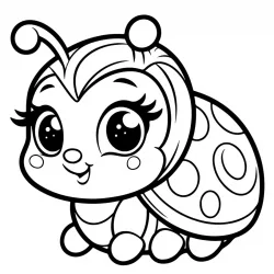 Joaninha para imprimir e colorir
