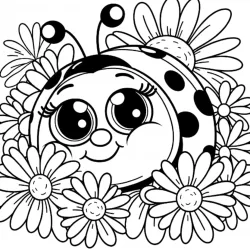 Joaninha para imprimir e colorir