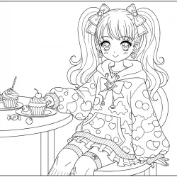Kawaii para imprimir e colorir