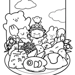 Kawaii para imprimir e colorir