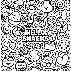 Kawaii para imprimir e colorir