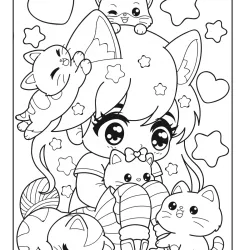Kawaii para imprimir e colorir