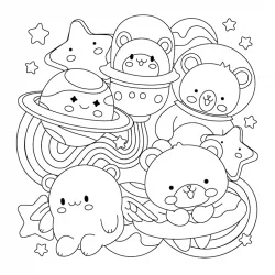 Kawaii para imprimir e colorir