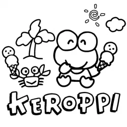Keroppi para imprimir e colorir