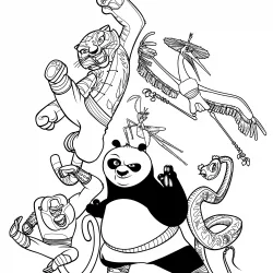 Kung Fu Panda para imprimir e colorir