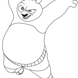 Kung Fu Panda para imprimir e colorir