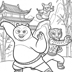 Kung Fu Panda para imprimir e colorir
