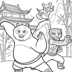 Kung Fu Panda para imprimir e colorir