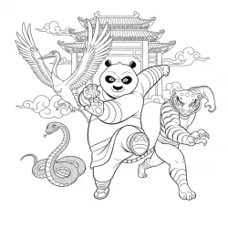 Kung Fu Panda para imprimir e colorir