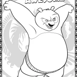 Kung Fu Panda para imprimir e colorir