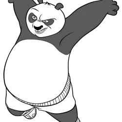 Kung Fu Panda para imprimir e colorir