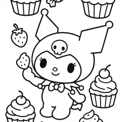 Kuromi para imprimir e colorir