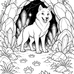 Lobo para imprimir e colorir