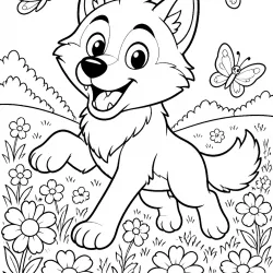 Lobo para imprimir e colorir