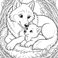 Lobo para imprimir e colorir