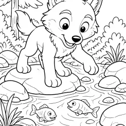 Lobo para imprimir e colorir