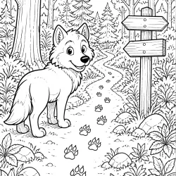 Lobo para imprimir e colorir