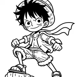 Luffy para imprimir e colorir