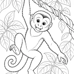Macacos para imprimir e colorir