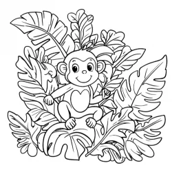 Macacos para imprimir e colorir