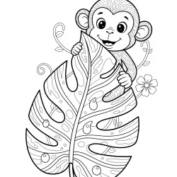 Macacos para imprimir e colorir