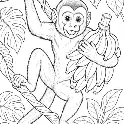 Macacos para imprimir e colorir