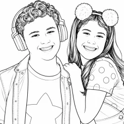 Maria Clara e JP para imprimir e colorir