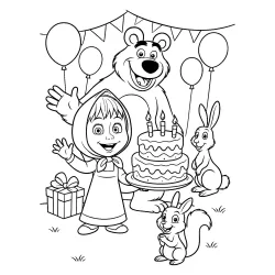 Masha e o Urso para imprimir e colorir