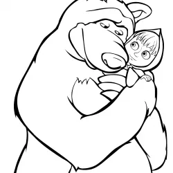Masha e o Urso para imprimir e colorir