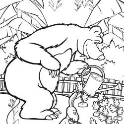Masha e o Urso para imprimir e colorir