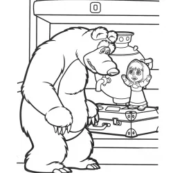 Masha e o Urso para imprimir e colorir