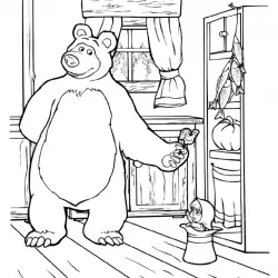 Masha e o Urso para imprimir e colorir