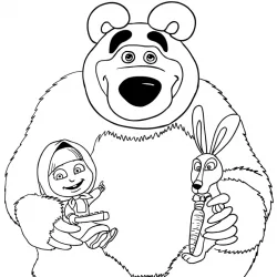 Masha e o Urso para imprimir e colorir