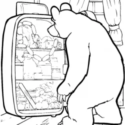Masha e o Urso para imprimir e colorir