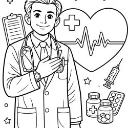 Médico para imprimir e colorir